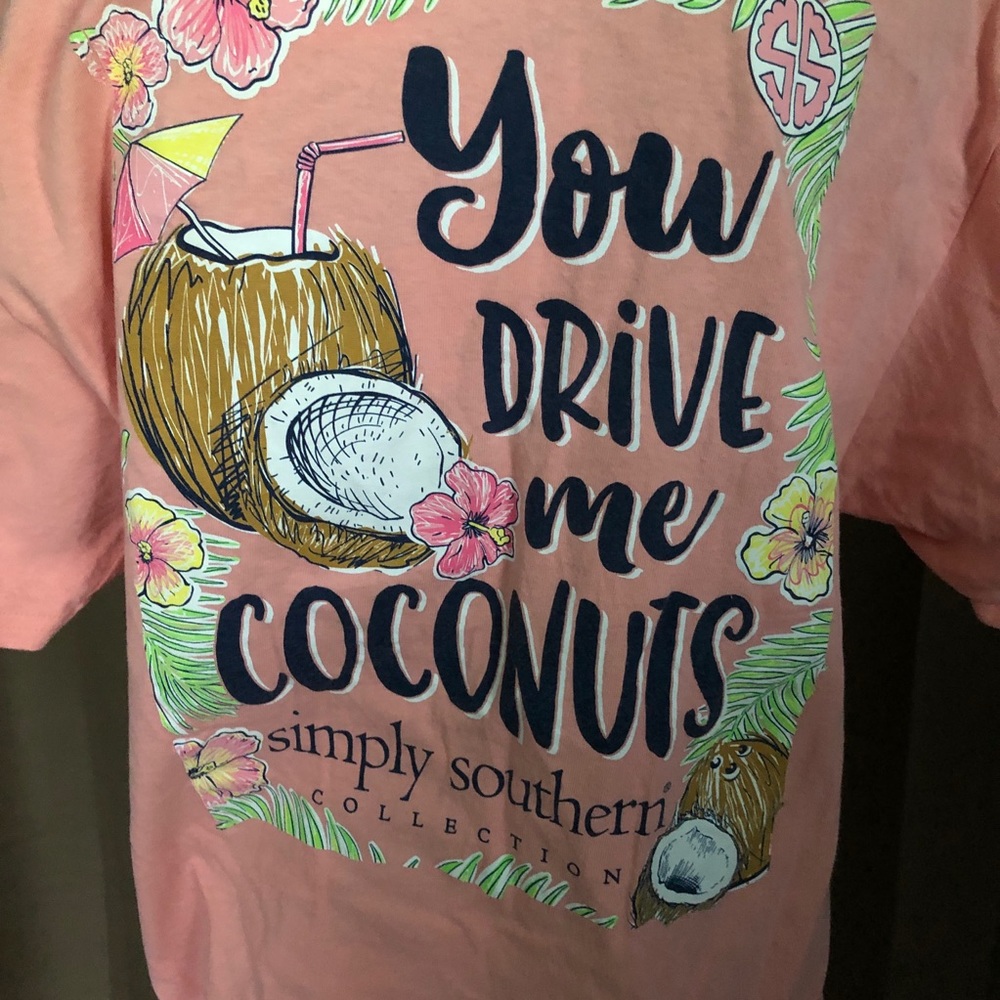 Simply Southern 🌴You Drive Me Coconuts🥥 tee sz L